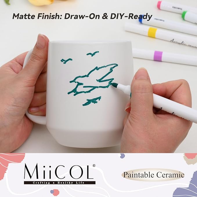 Miicol 16 oz Large Ceramic Coffee Mug, Tea, Mulled Drinks Cup, Gift for Office Staff or Home Using, Microwave and Dishwasher Safe, Frosted Surface, White - Image 8
