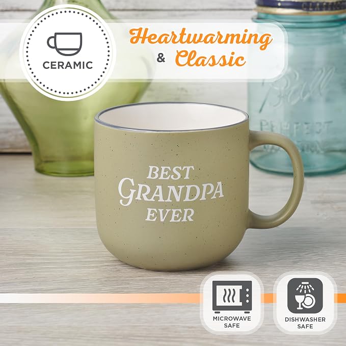 Christian Art Gifts Large Ceramic Coffee & Tea Mug for Grandfathers: Best Grandpa Ever Encouraging Bible Verse for Men, Microwave & Dishwasher Safe, Non-toxic Sturdy Cup, Sage Green & White, 14 oz. - Image 5