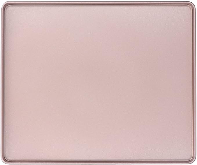 Non Stick Baking Pan Rose Gold Multifunctional Bakeware for Pizza and Bread 30.5x25.5cm - Carbon Steel Durable Tray by Pwshymi