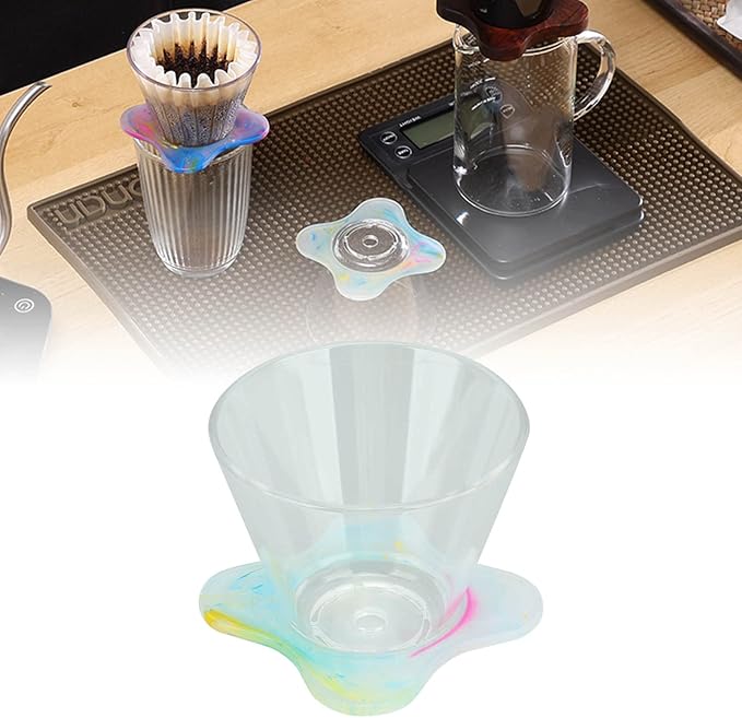 Coffee Dripper for V3, Can be Used with Filter Paper, Coffee Powder Fully Braised, more Intense Flavor, Dripper Size: 9 x 9 x 7cm/3.5 x 3.5 x 2.8in, Holder Size: 8 x 8cm/3.1 x 3.1in