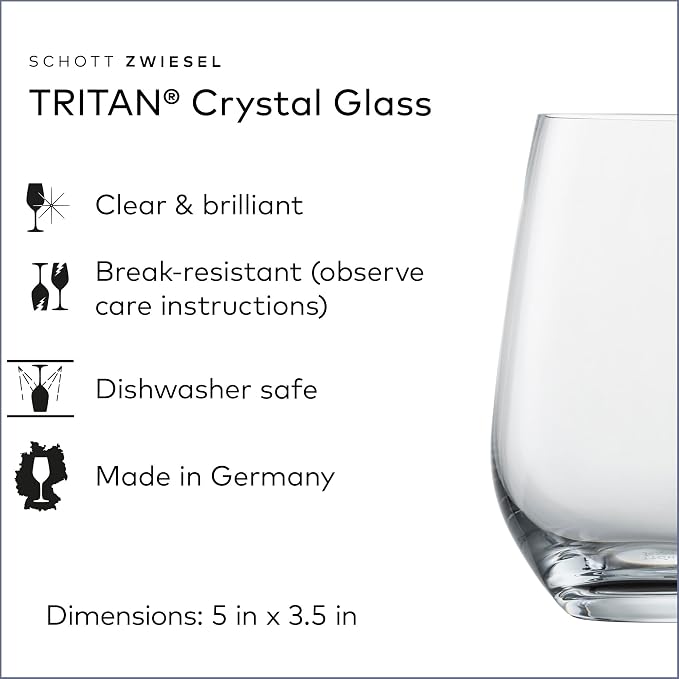 SCHOTT ZWIESEL Forté Universal Tumbler (Set of 6), Versatile Drinking Glasses, Dishwasher-Safe Tritan Crystal Glasses, Made in Germany (19 Ounce) - Image 3