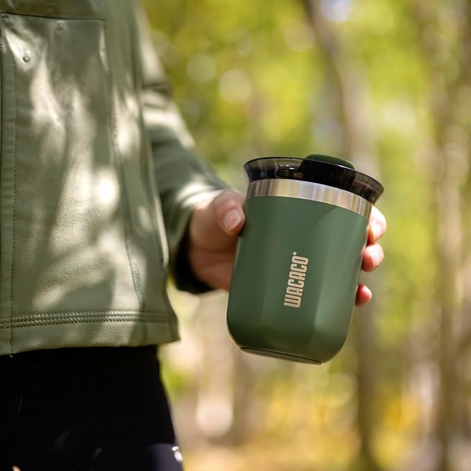 WACACO Octaroma Classico Vacuum Insulated Coffee Mug, Double-wall Stainless Steel Travel Tumbler With Drinking Lid, 6 fl oz (180ml), Pomona Green - Image 2