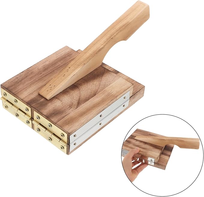 Alipis Wooden Dumpling Press Mould Manual Dough Presser Kitchen Dumpling Mold Tool with Stainless Steel Creation and Efficient Preparation at Homemade Gatherings - Image 7