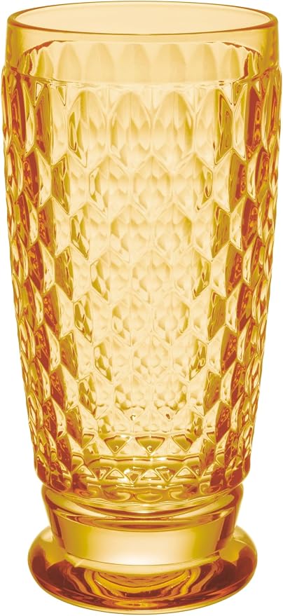 Villeroy & Boch Boston Saffron Long Drink Glass, Set of 4, 13.5 oz, Crystal Glass for Cocktails, Made in Germany, Dishwasher-Safe, Yellow | Crystal glass long drink glasses made in Germany in saffron yellow, dishwasher safe, set of 4, mix up cocktails ... by Unknown