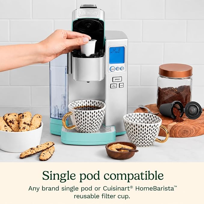 Cuisinart Coffee Maker, Single Serve 72-Ounce Reservoir Coffee Machine, Programmable Brewing & Hot Water Dispenser, Stainless Steel, Robins Egg Blue - Image 2
