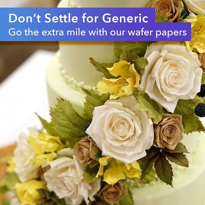 Oasis Supply Edible Wafer Paper 8' x 11' - 100 sheets, plus 25 Edible Wafer Butterflies and Flowers - Image 7