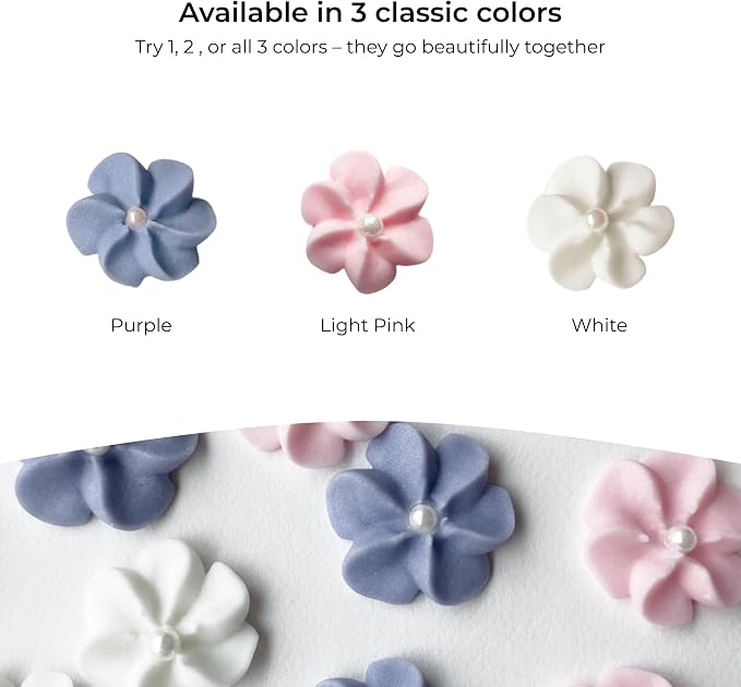 Global Sugar Art 36-Count Pink Mini Edible Flowers Cake Decorations | Edible cake decorations, sugar flowers, royal icing flowers, cake flowers, fancy sprinkles, edible flower sprinkles - Image 4