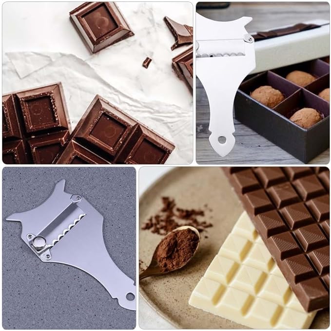 Luxshiny 3pcs Stainless Steel Truffle Cutter and Chocolate Slicer with Sharp Blade for Precise Slicing, Sturdy Silver Vegetable Peeler Tool for Kitchen Baking Supplies and Food Preparation - Image 4