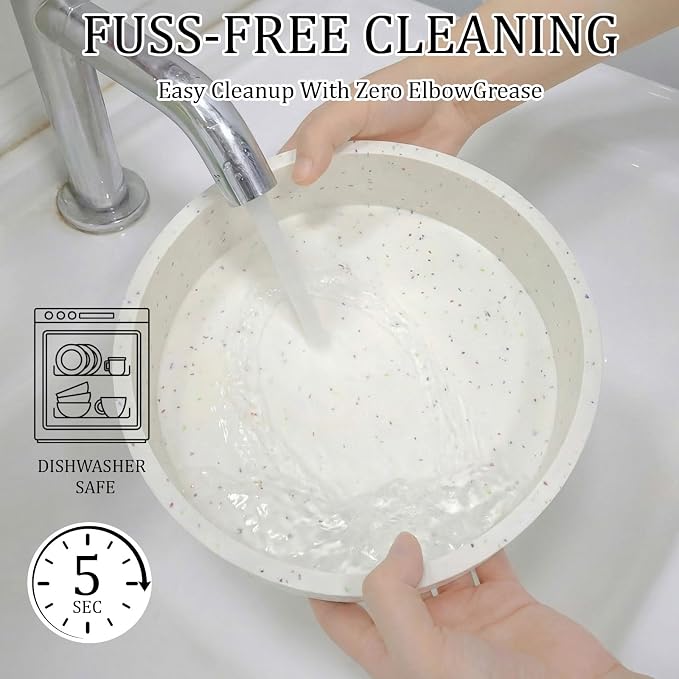 8.7 Inch Silicone Round Cake Pan Set of 2, Nonstick Silicone Springform Pan for Baking Suitable for Making Layers, Cheese & Chocolate Cakes - Image 5