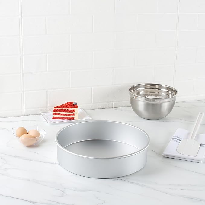 Restaurantware-Met Lux 12 x 3 Inch Straight-Sided Baking Tin, 1 Round Cake Pan - Oven-Ready, Freezable, Anodized Aluminum Round Baking Pan, Greaseproof, For Layer Birthday Cake - Image 4