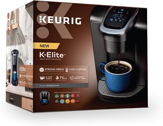 Keurig K-Elite Single Serve K-Cup Pod Coffee Maker, with Strength and Temperature Control, Iced Coffee Capability, 8 to 12oz Brew Size, Programmable, Brushed Slate | Strength, Temperature Control, Iced Coffee Capability, 8 to 12oz Brew Size, Programmable - Image 12