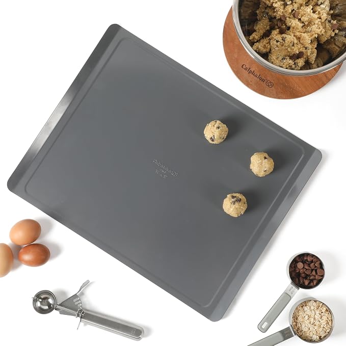 Calphalon Titan Steel Core PFA Free Nonstick 17 x 14 Cookie Sheet Baking Pan, Heavy Duty Reinforced Steel Bakeware for Even Heating, Oven Safe Baking Tray for Cookies - Image 2