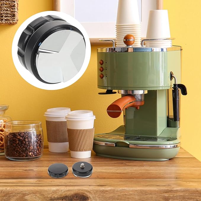 Espresso Coffee Tamper and Distributor with Three-leaf Three-paddle Design Abs Black Coffee Tamping Tool for Even Grounds Distribution Compatible with Espresso Machine Accessories