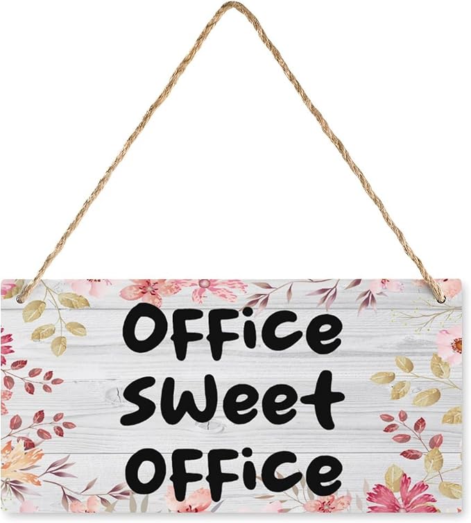 12X6 Inch Office Sweet Office Desk Sign - Wooden Shelf Farmhouse Decor, Gift for Coworkers & Office Enthusiasts by Unknown