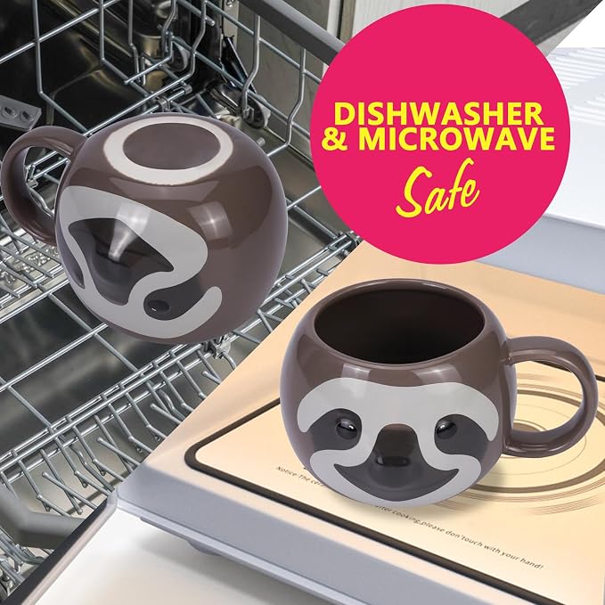 Sloth Mug 16 oz Ceramic Coffee Mug 3D Porcelain Tea Mug for Women Kawaii Cup Sloth Gifts for Women Christmas Gifts Housewarming Holiday Birthday Gifts for Women Men Mom Kids and Friend - Image 4