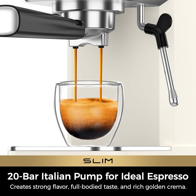 CHULUX Espresso Machine with Conical Burr Electric Coffee Grinder, Creamy - Image 2