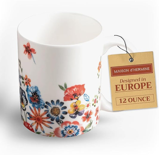 Maison d' Hermine Coffee Mug with Handles Tea Cups (12 Ounce, Pack of 1) by MaisondHermine