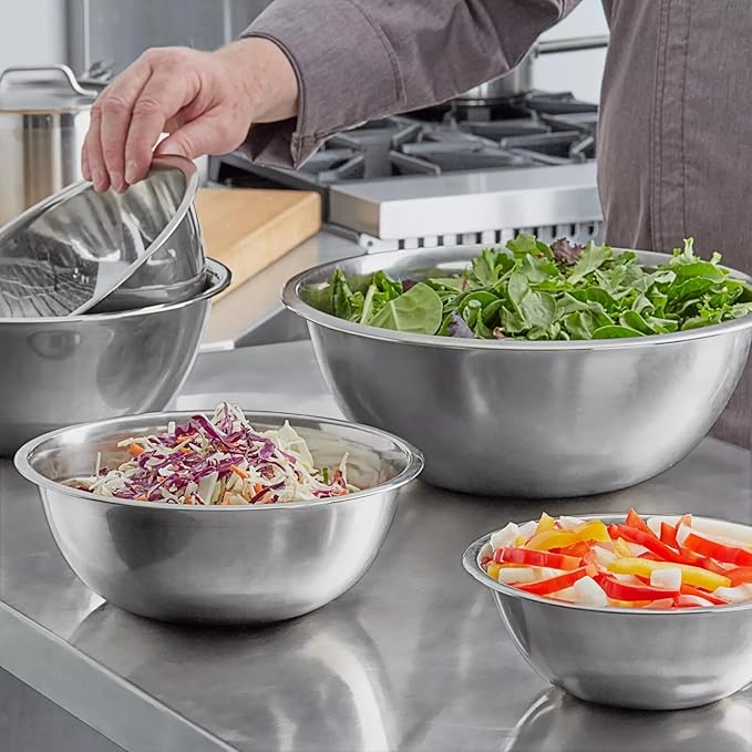 Stainless Steel 20 QT Mixing Bowl | Home & Commercial Quality | Flat Bottom | Cooking, Baking, Meal Prep [1PK]