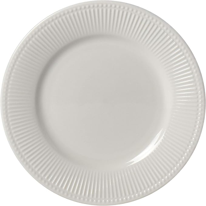 Tabletops Gallery Embossed Bone White Porcelain Round Dinnerware Collection- Chip Resistant Scratch Resistant, Fleur 16 Piece Dinnerware Set (Dinner Plate, Salad Plate, Cereal Bowl, Mug) - Image 7