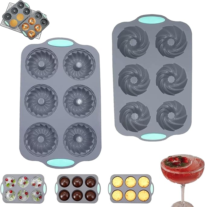 Christmas Wreath Ice Mold Silicone Tray - 6 Hole DIY Holiday Baking Pan for Festive Drinks, Chocolate Making - Easy Release & Clean, Cold & Heat-Resistant Reusable for DIY Crafts, Desserts (Style11)