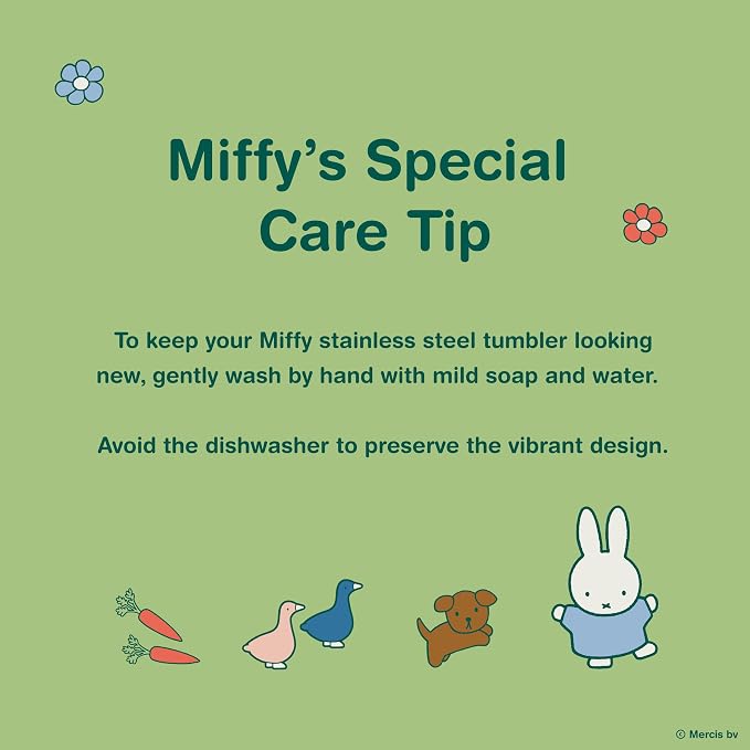 Dragon Glassware | Miffy Stainless Steel Tumbler with Straw, 24 oz - Blue | Vacuum Insulated Stainless Steel Tumbler with Straw & Lid; Double Walled Tumbler with Straw Charm; Miffy Cup with Lid - Image 8