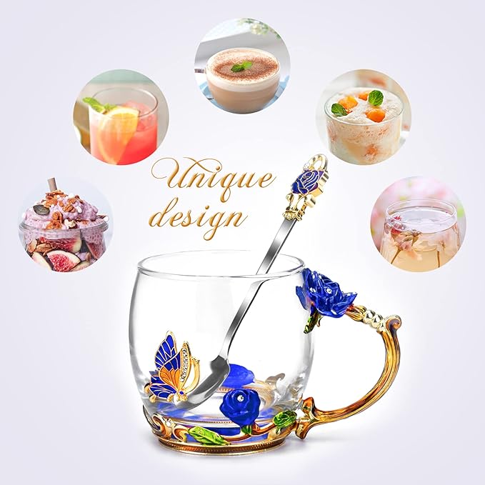 OEAGO Unique Gifts for Women Mom Coffee Mugs Gifts for Women Birthday Unique Blue Tea Cup Gifts for Women Who Have Everything Womens Gifts for Christmas - Image 5