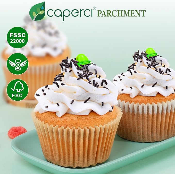 Caperci 225pcs Parchment Paper Cupcake Liners - White Standard Muffin Baking Cups Cupcake Wrappers with Excellent Greaseproof & Non-Stick, No Smell, Food Grade (White) - Image 2