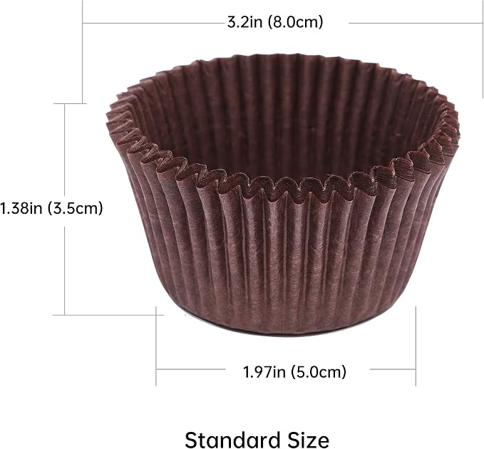 Bake Choice 200pc Standard Cupcake Liners for Baking, Rainbow Muffin Liners | Food-Grade Cupcake Wrappers, Greaseproof Parchment Paper For Christmas Decorations - Image 2