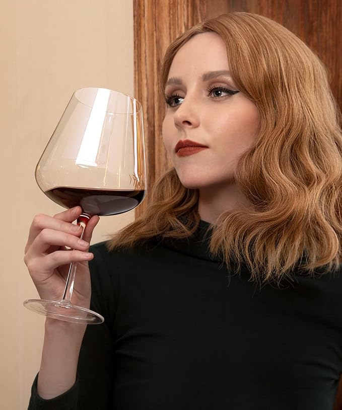 OJA Wine Glasses Set, Crystal Large Red Wine Glass Set of 4, 28 oz | Hand Blown, Clearer, Lighter for Tasting, Unique Gifts for Anniversary, Birthday, Wedding, Father's Day - Image 4