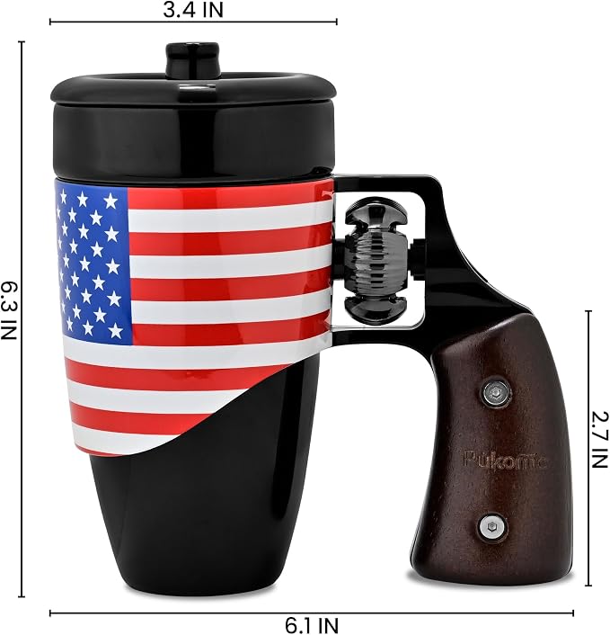 Pukomc Novelty Ceramic Coffee Mug, Birthday Gifts for Men and Women, fathers gifts, Coffee Mugs for Men (16OZ) (Black & Flag) - Image 8