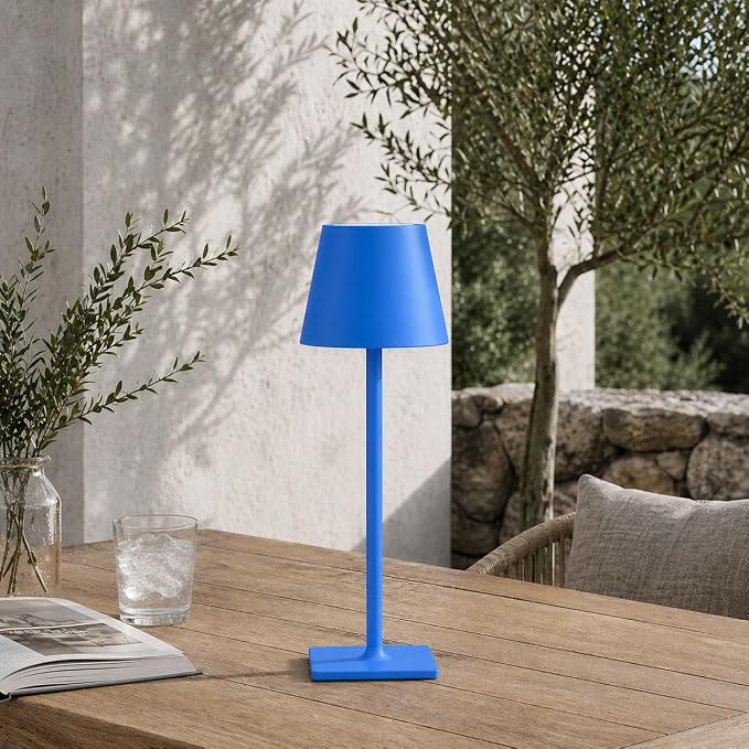 Yogaret Blue Cordless Table Lamp Set of 2, Indoor/Outdoor Table Lamp for Restaurant Home Dinner Patio Pinic | Portable table lights set of 2 wireless battery operated lamps for indoor tables, patio, restaurant, dinner and kitchen use - Image 5