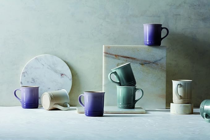 Le Creuset Stoneware Vancouver Mug, Set of 4, 14 oz. each, Sea Salt - Image 5