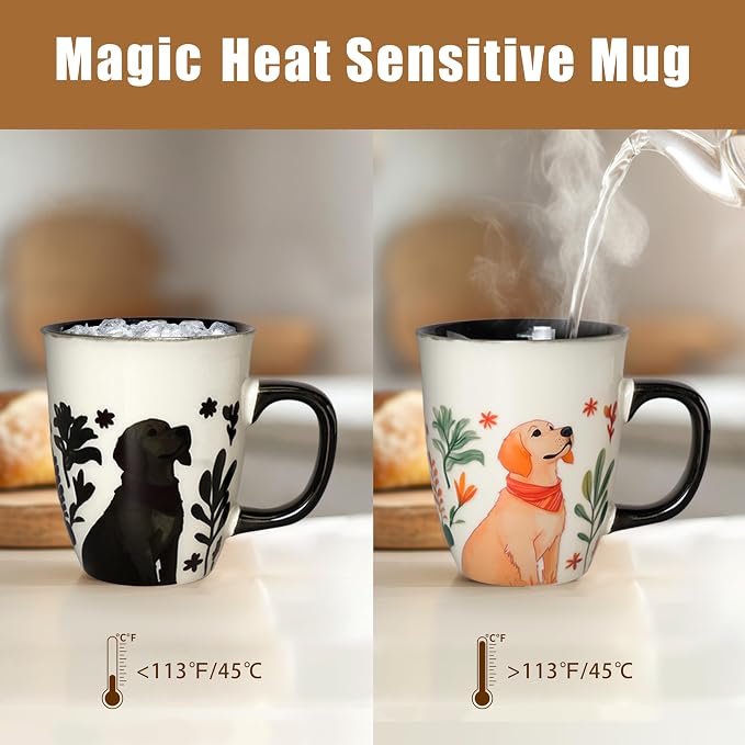 Dog Mug - Heat Changing Coffee Mugs, Ceramic Cup for Tea Hot Cocoa Latte, Funny Gifts for Dog Lovers Women Man - Image 4