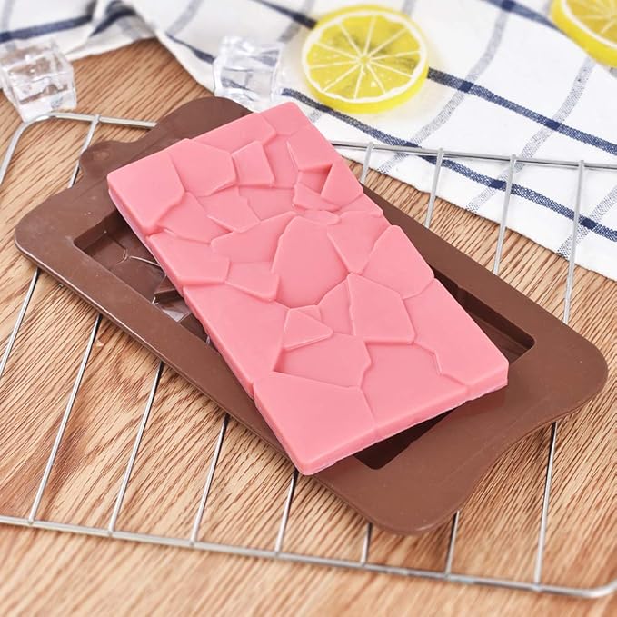 Break Apart Silicone Chocolate Molds, Fragments Chocolate Bar Molds, Homemade Protein and Energy Bar Molds, 4 Packs