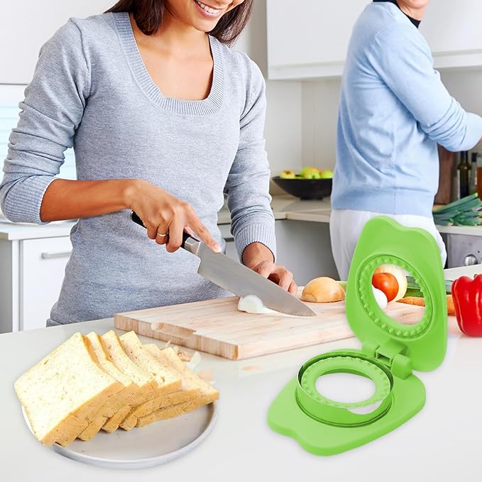 Sandwich Molds Cutter And Sealer Crustless Sandwich Maker Cutter Sealer Set | Sandwich Cutting Die for Breakfast Toast Making Kids Lunch Box School Home Picnic Travel Office Lunchbox On - Image 3