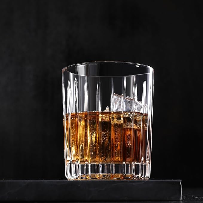 Royalrose Premium VertiLine 10 oz Whiskey Glasses Set of 6 (Short glasses) | Lowball Glasses Set. Lead-Free Crystal Drinking Glasses. Water Glasses, Mojito Glass Cups, and Mixed Drink Cocktail Glass Set - Image 5