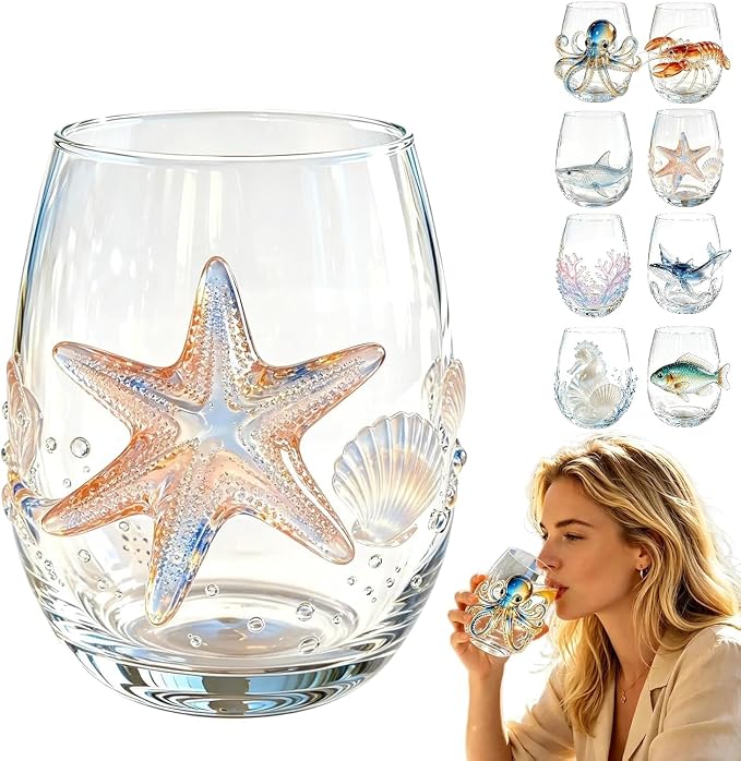 Artisan Blue Octopus Glassware Handmade 3D Ocean Decor Gift by Unknown