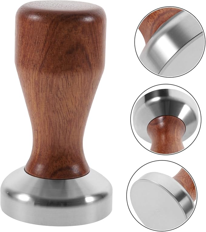 Espresso Tamper Stainless Steel Coffee Presser with Handle Flat Base Reusable Powder Press for Home and Professional Use