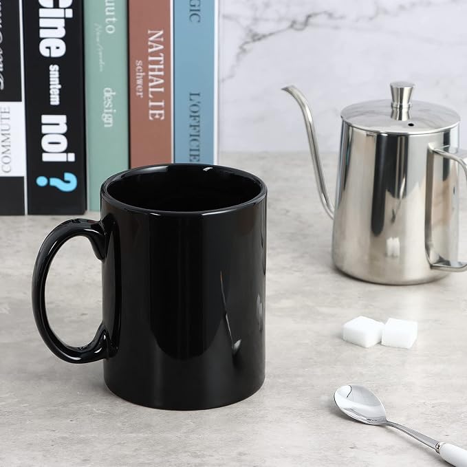 Large Coffee Mugs, 22 OZ(650ml) Extra Coffee Mug Set of 2, Smooth Ceramic Boss Cups, Big Capacity and Large Handle, for Dad Men, Black - Image 5