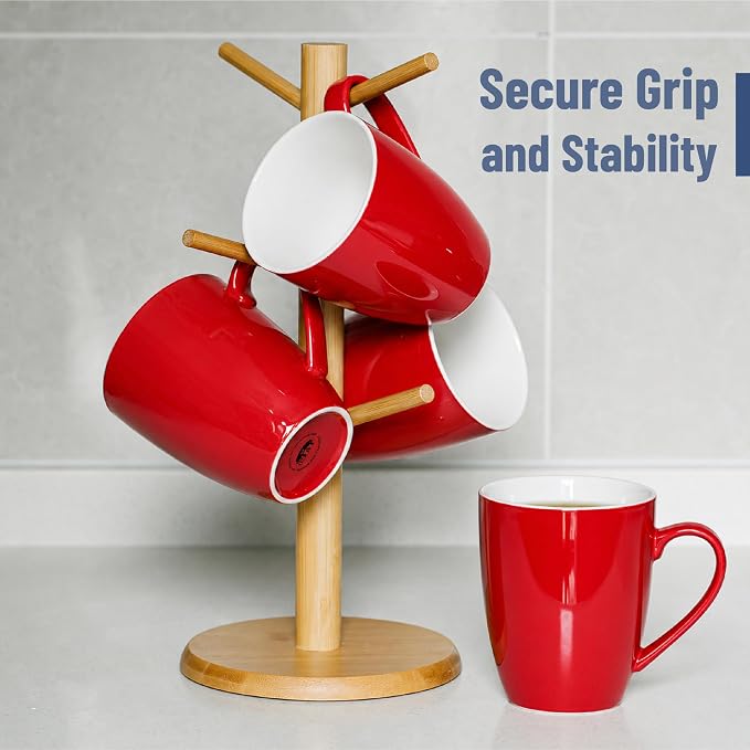 BTaT- Porcelain Coffee Mugs Set, 16 Ounces, 4 Pack, Red Ceramic Coffee Mugs with Handle, Restaurant Cups for Mocha, Tea, Cappuccino, Cocoa, Cereal, Mug Gift Set, Dishwasher and Microwave Safe - Image 5