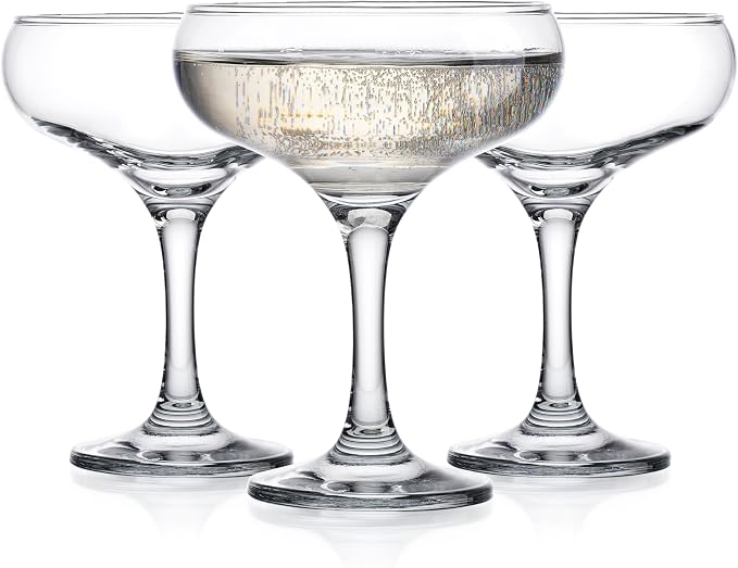 Glaver's Coupe Glasses, 9.5 oz Vintage Martini Glass Set 6 Pcs, Unique Margarita Glass, Classic Cocktail Glassware, Bar Drinking Glasses Set for Cocktail, Wine, Champagne, Espresso & Gift - Image 6