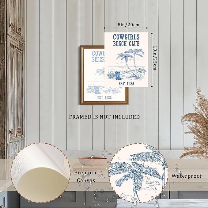 XOCUUI Light Blue Coquette Trendy Preppy Wall Art Prints, Coastal Granddaughter Wall Art for Girls Dorm, Blue Coquette Posters for Girls Bedroom Dorm, 8x10 Unframed - Image 2