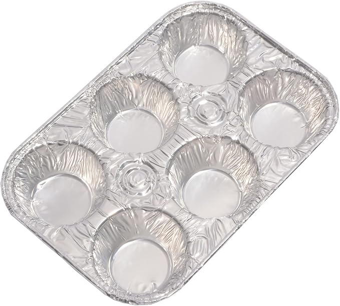 Waytiffer Muffin Pan 6-Cup Cupcake Aluminum Pans Favorite Muffin Tin Size for Baking Cupcakes - Standard Size (6-cup-20Pack) | Muffin Pan 6-Cup Cupcake Aluminum Pans Favorite Muffin Tin Size for Baking Cupcakes - Standard Size (6-cup-20Pack) - Image 4