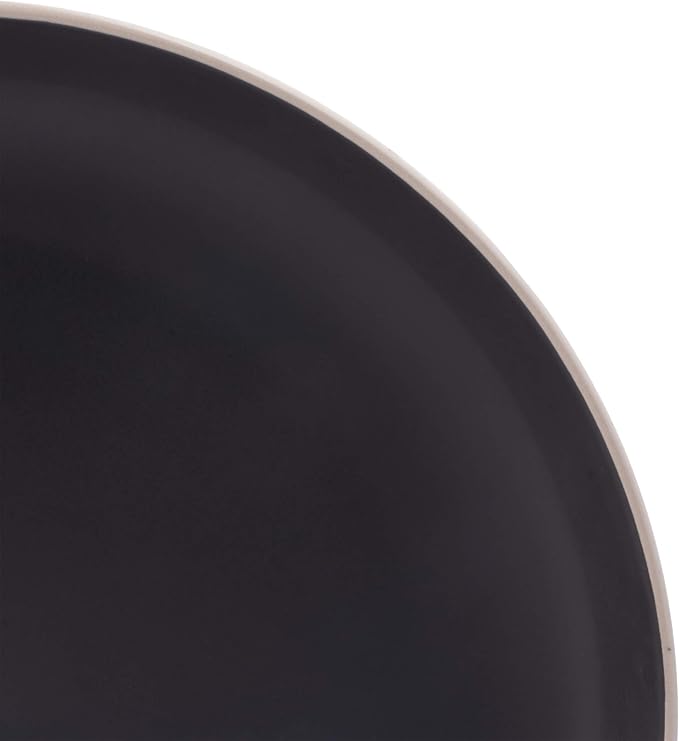Gibson Home Rockaway 12-Piece Stoneware Dinnerware Set, Service for 4 – Modern Round Plates and Bowls, Dishwasher & Microwave Safe, Black - Image 4