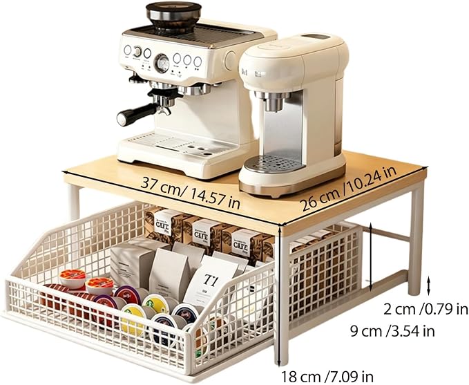 Sakerplus Coffee Pod Holder with Drawers (White) | Coffee Pod Organizer and Coffee Pod Storage for Countertop, Metal Basket Coffee Pod Drawer Organizer for Kitchen, Office - Image 2