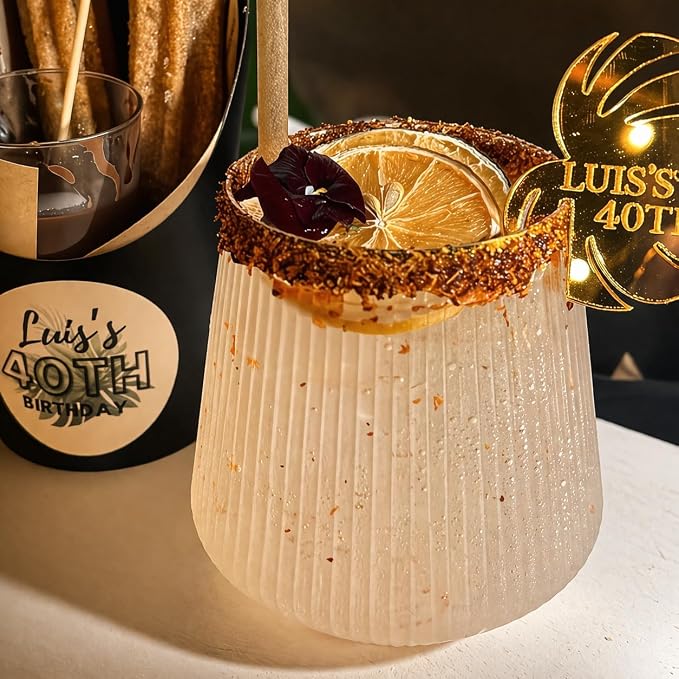 40 Pack 12oz Ribbed Gold Rim Disposable Wine Glasses, Plastic Cocktail Cup | Oojami Stemless Champagne Whiskey Cups, Shatterproof BPA-Free Reusable Recyclable, for Wedding Birthday Party Bar Events - Image 8