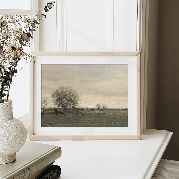 XOCUUI Vintage Landscape Canvas Wall Art, Vintage Classical Rural Hill Prints, The Vast Grassland Classic Wall Prints Modern Farmhouse Bathroom Office Decor - 8x10in Unframed - Image 2