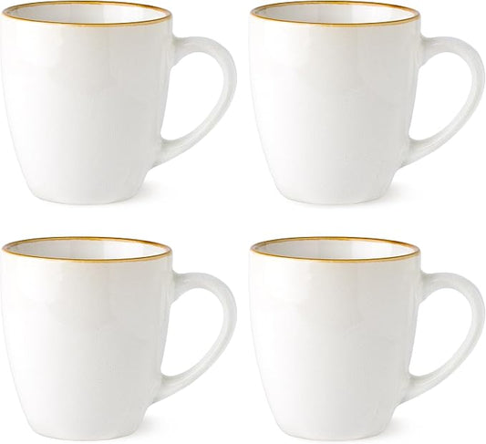 GBhome Ceramic Coffee Mugs Set of 4, 12oz Stoneware Coffee Mugs Set For Dad Mom Women MEN, Light Weight Ceramic Coffee Cups for Latte/Tea/Beer/Hot Cocoa, Dishwasher & Microwave Safe by GBhome
