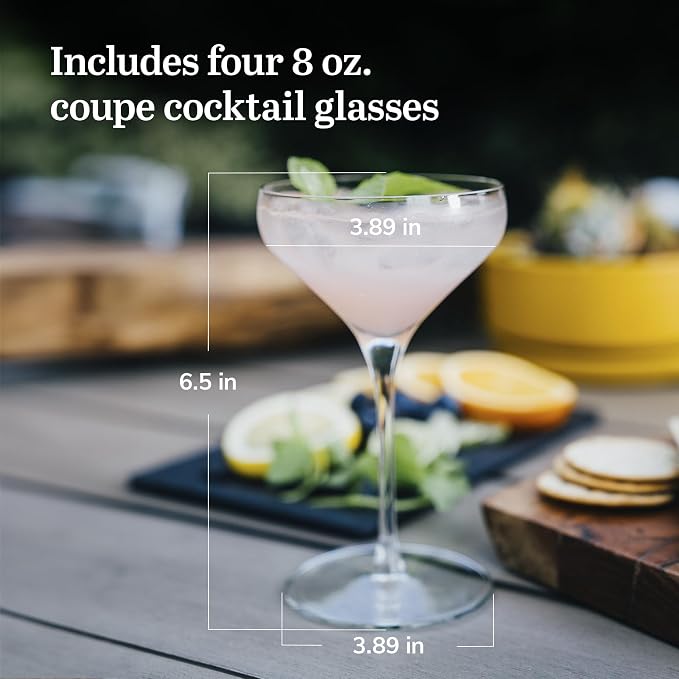 Libbey Signature Coupe Glasses Set of 4, Timeless Cocktail Glasses for Drinks and Desserts, Bar Glassware for All Occasions - Image 3