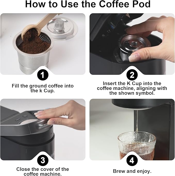 Reusable K Cups for Keurig: Full Stainless Steel Refillable K Cups, Reusable Coffee Filter for Keurig 1.0 Coffee Machines - Eco-Friendly, Easy to Fill and Clean, Lid-Body Tight Seal, Stratum Flow Tech